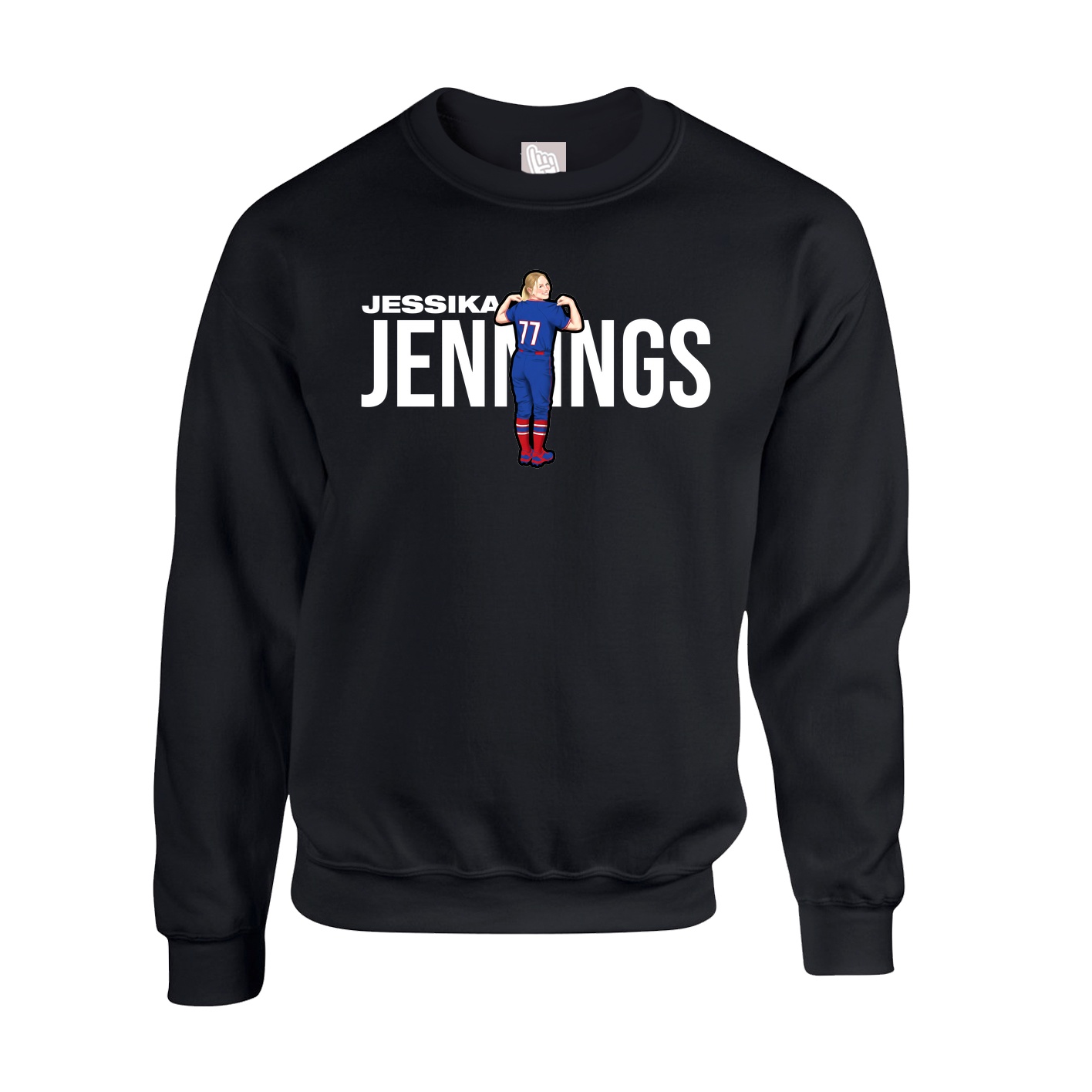 Fleece Crew — Player Name in Black