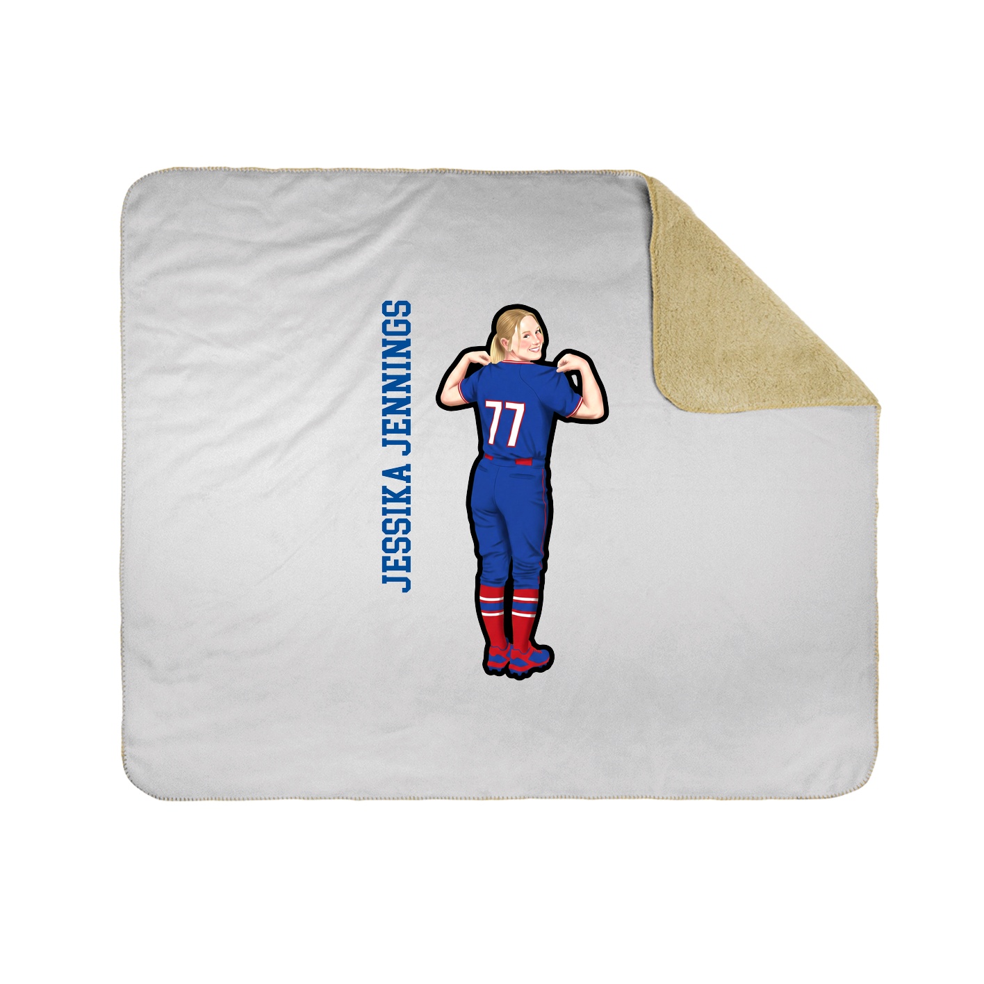 Throw Blanket — Name Vertical in White