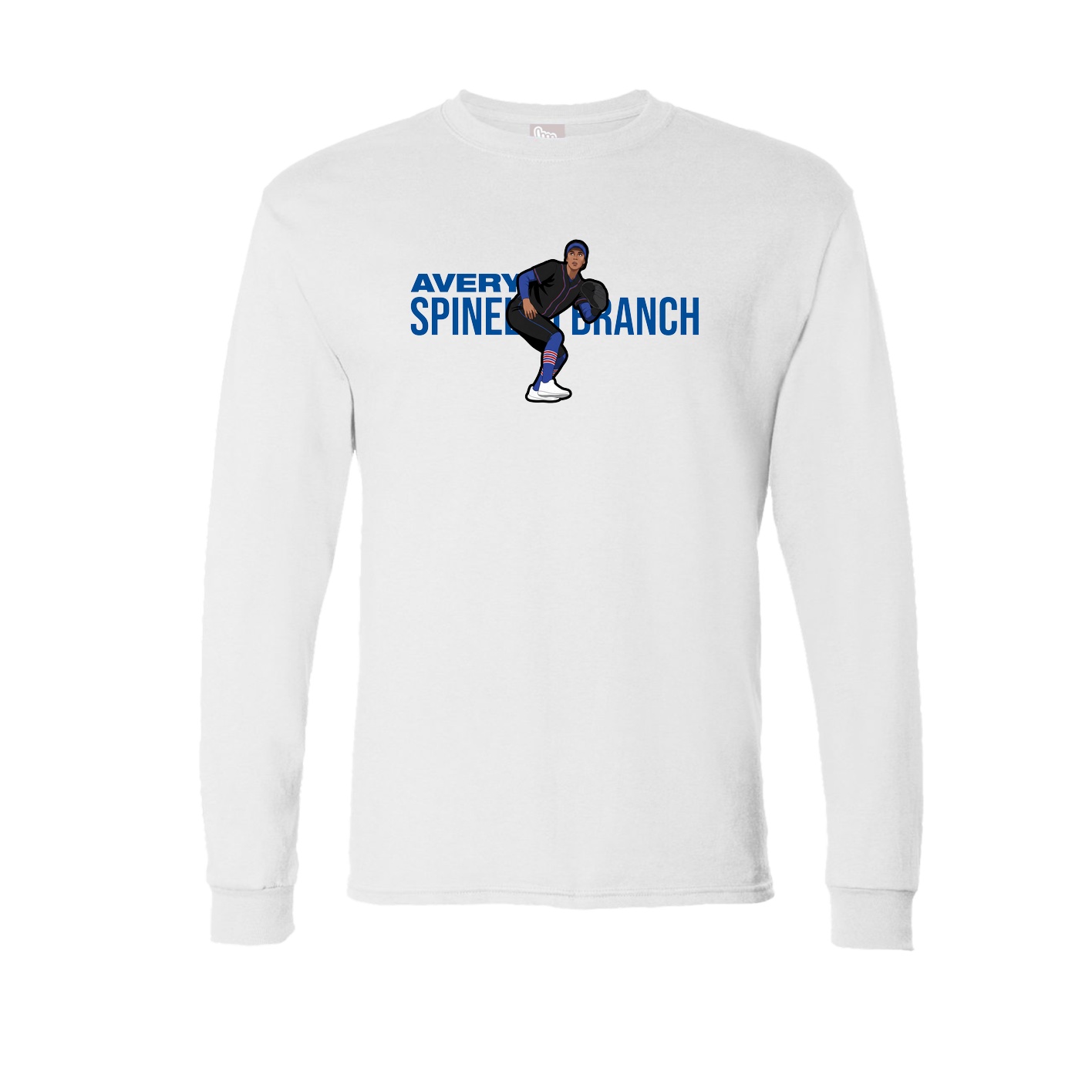 Long Sleeve Tee — Player Name in White