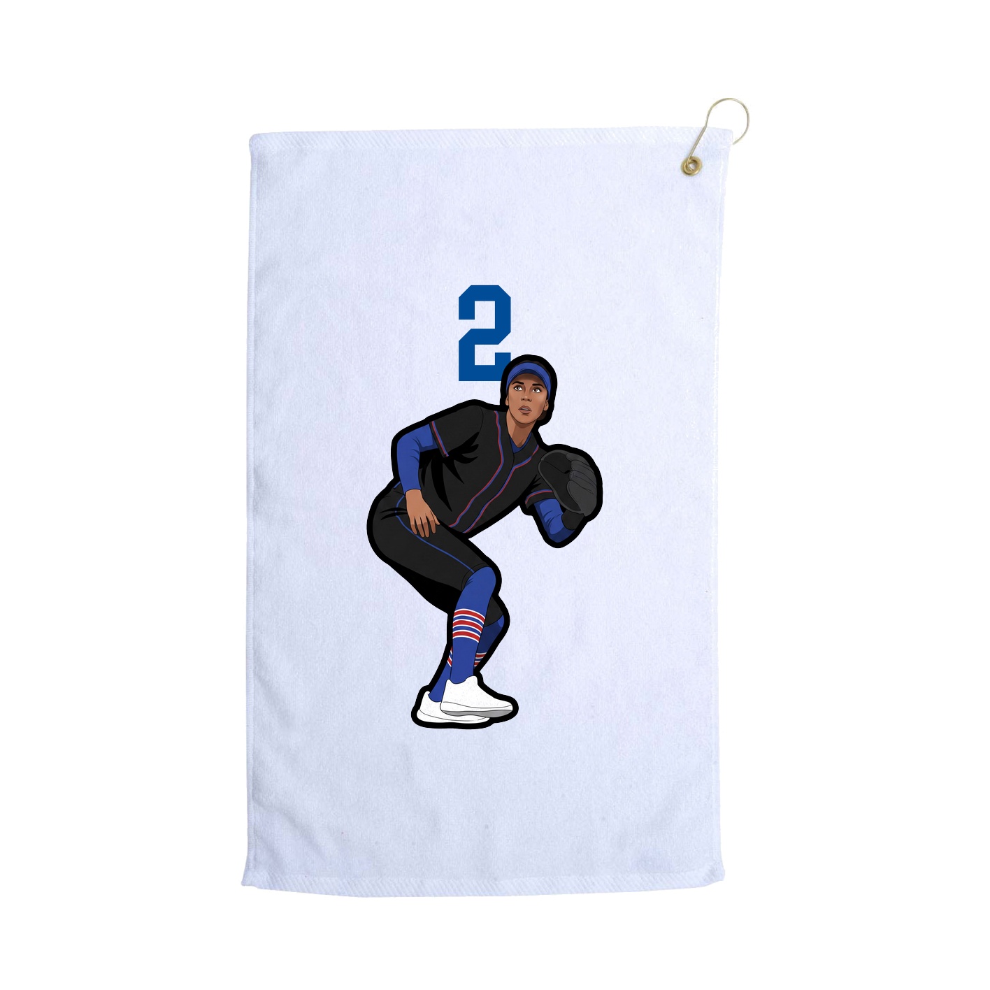 Golf Towel — Number Top in White
