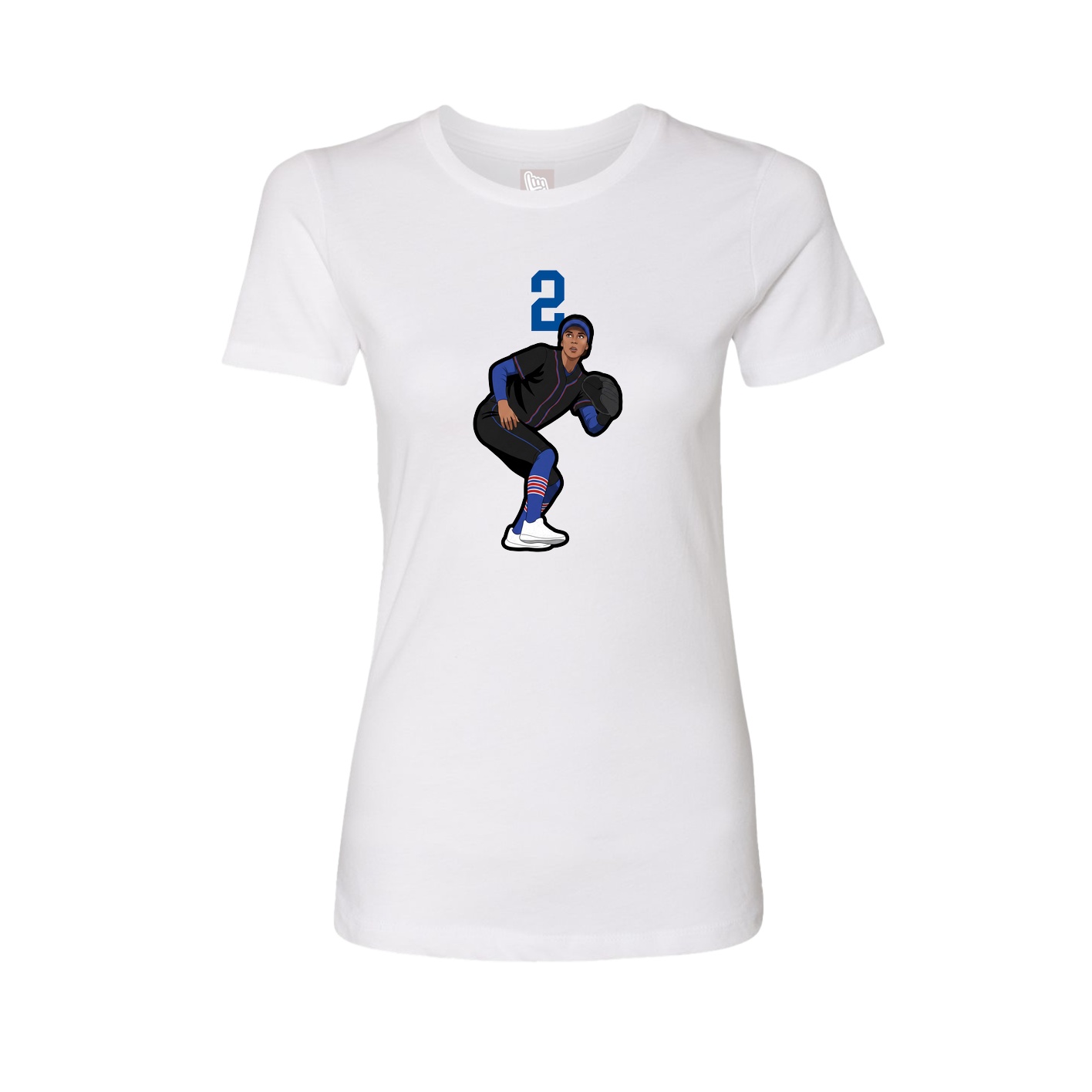 Fitted Women's Tee — Number Top in White