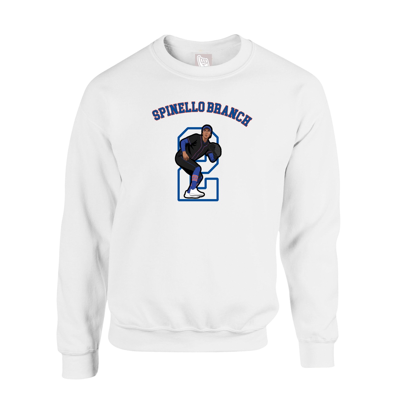 Fleece Crew — Shirsey Arch in White