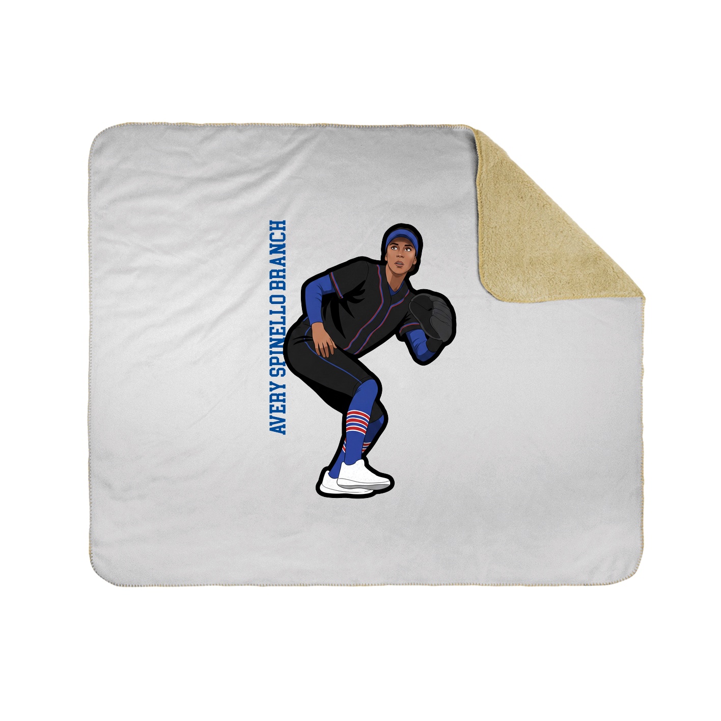 Throw Blanket — Name Vertical in White