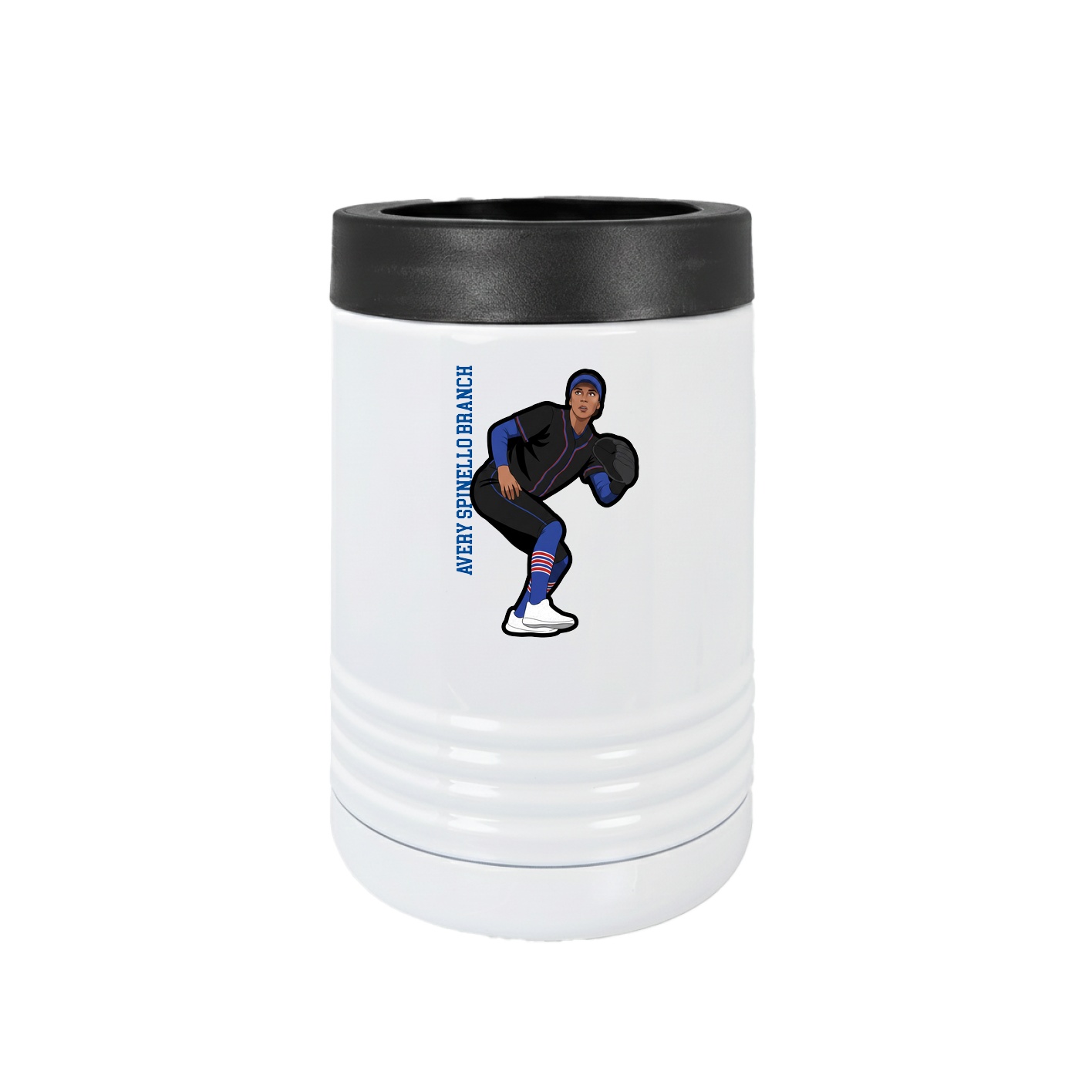 Beverage Holder — Name Vertical in White