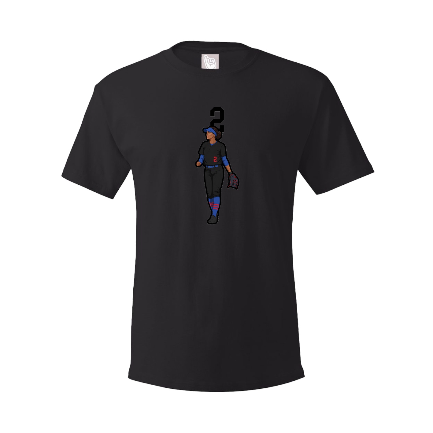 Youth Tee — Number Top in Black