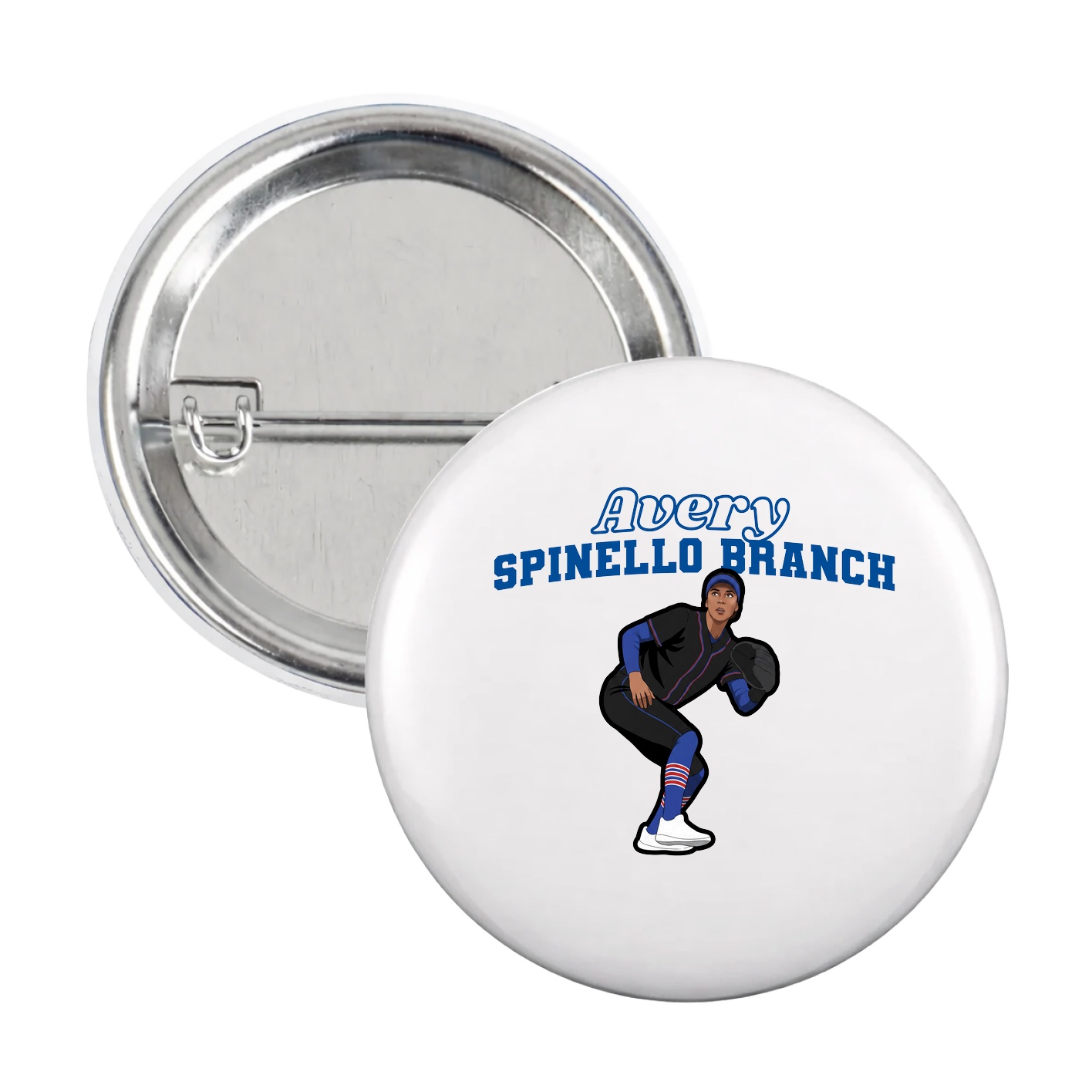 Game Day Button — Name Arch in White