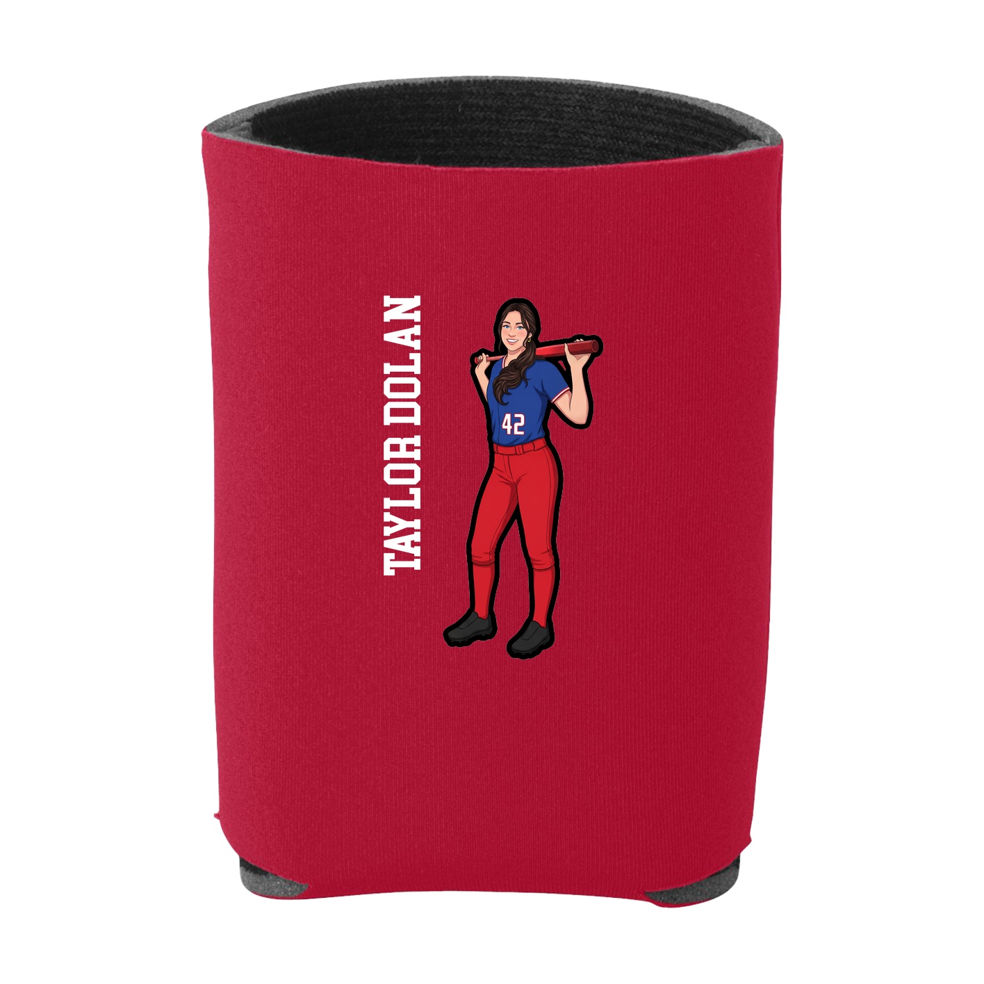 Can Holder — Name Vertical in Red
