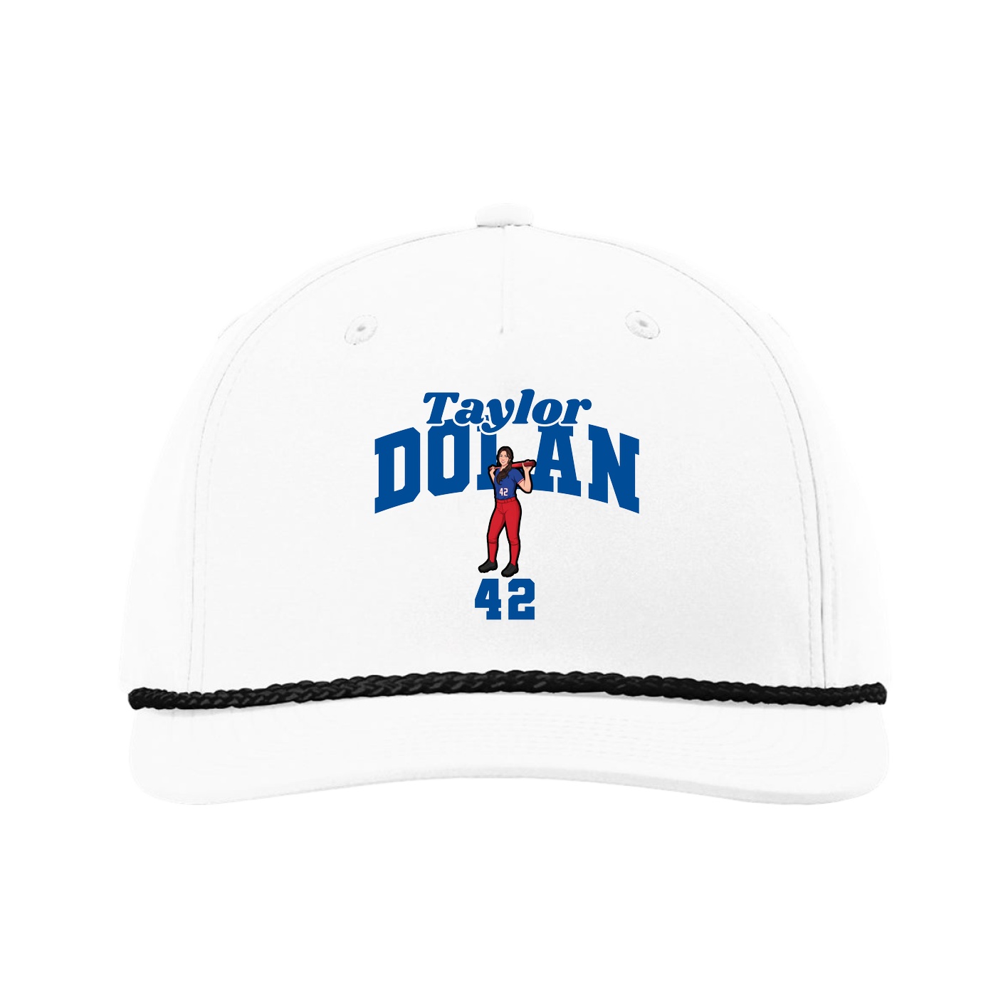 Five-Panel Classic Rope Cap — Signature Arch in White