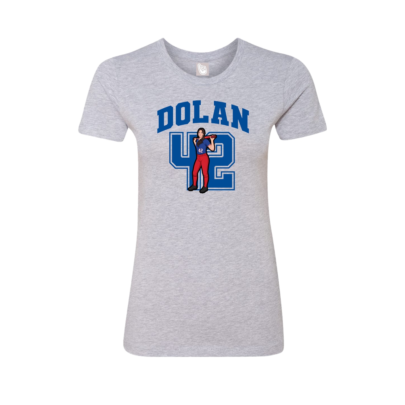 Fitted Women's Tee — Number in Grey