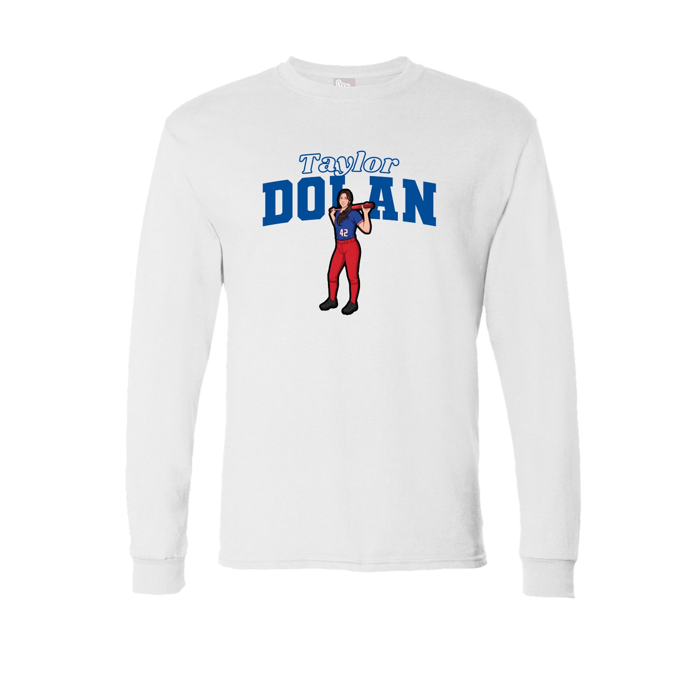 Long Sleeve Tee — Name Arch in White