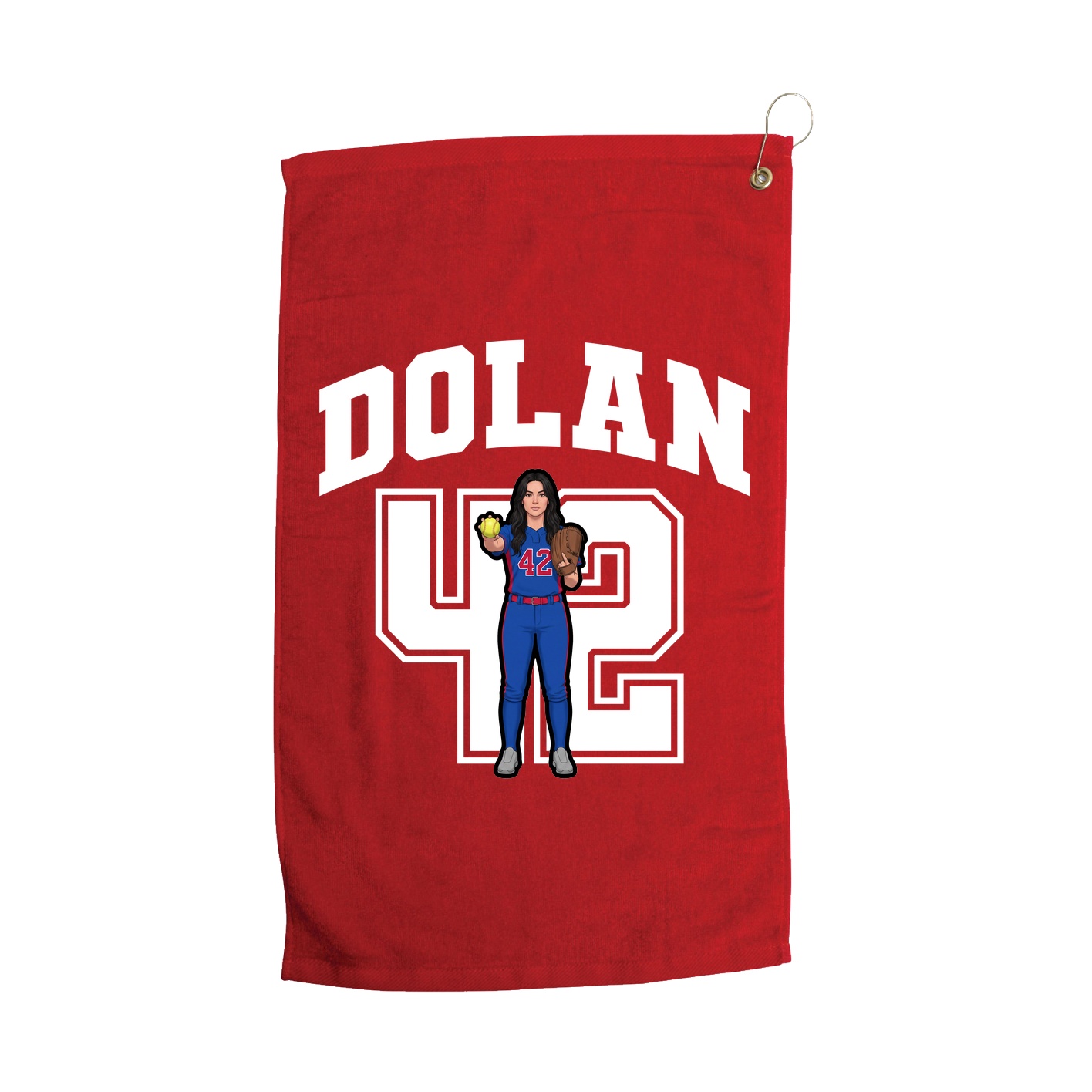 Golf Towel — Number in Red