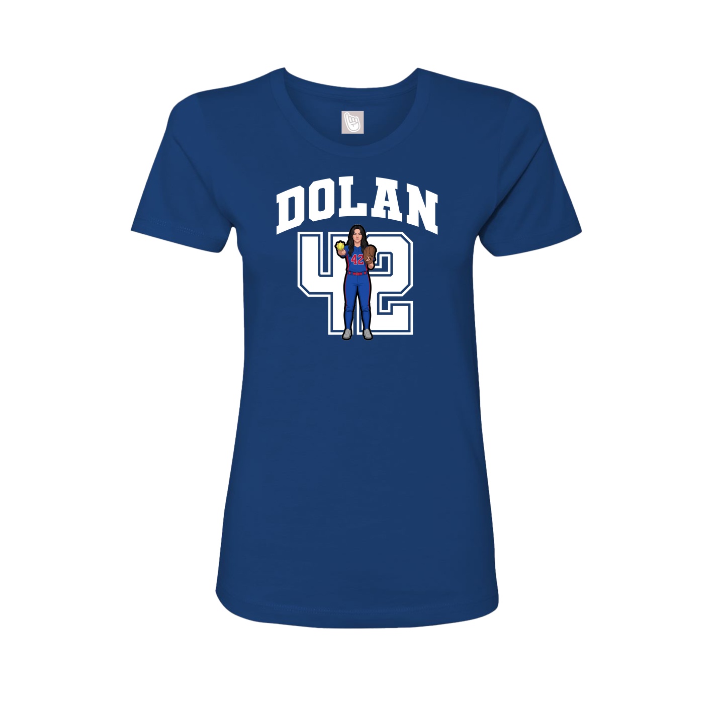 Fitted Women's Tee — Number in Royal