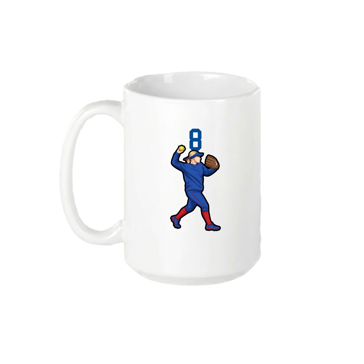 15oz Coffee Mug — Number Top in White