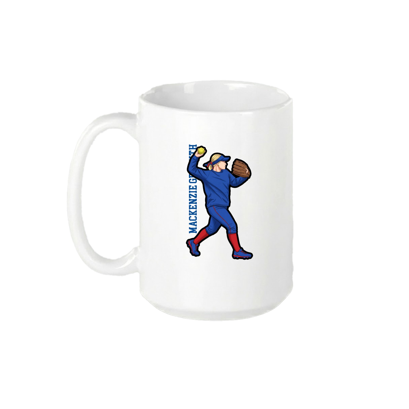 15oz Coffee Mug — Name Vertical in White