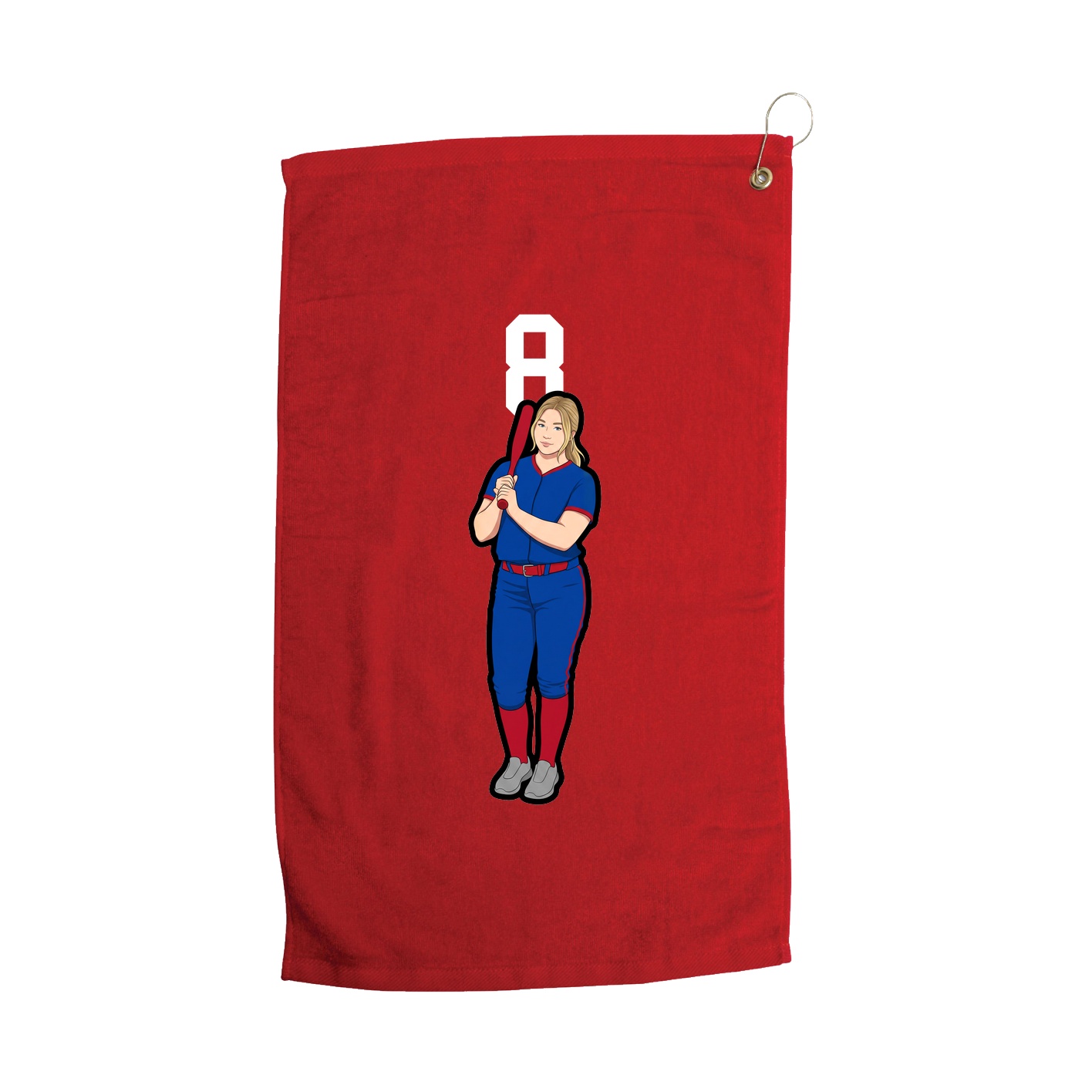 Golf Towel — Number Top in Red