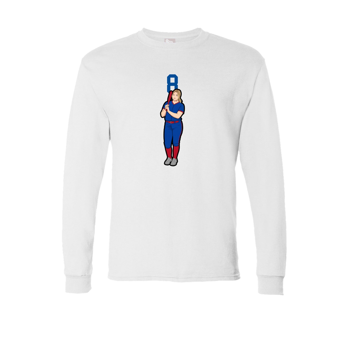 Long Sleeve Tee — Number Top in White