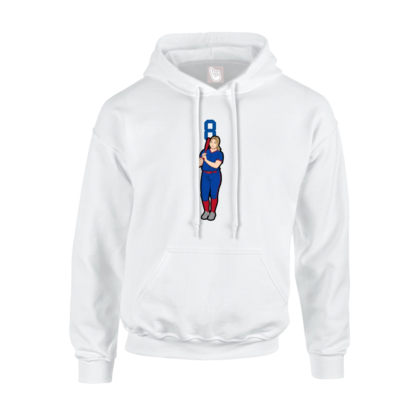 Youth Hoodie — Number Top in White