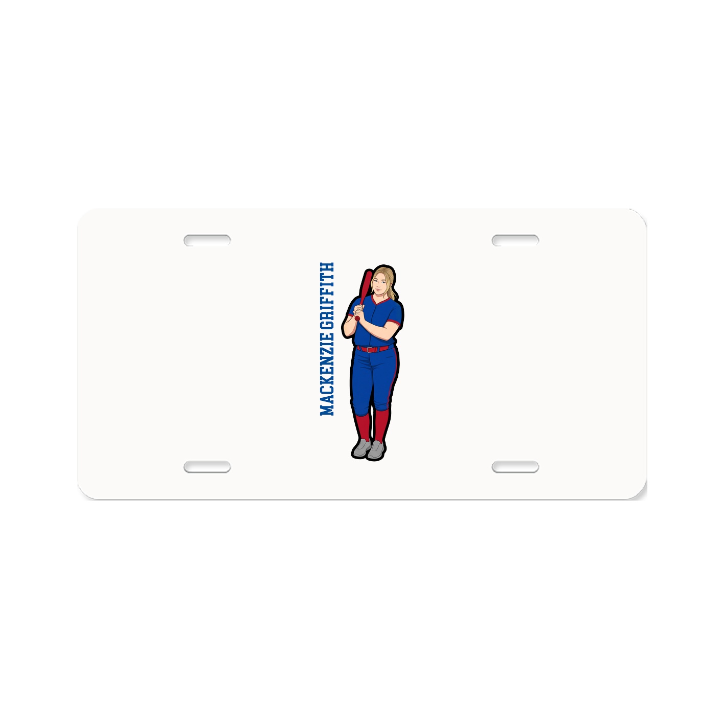 License Plate — Name Vertical in Classic