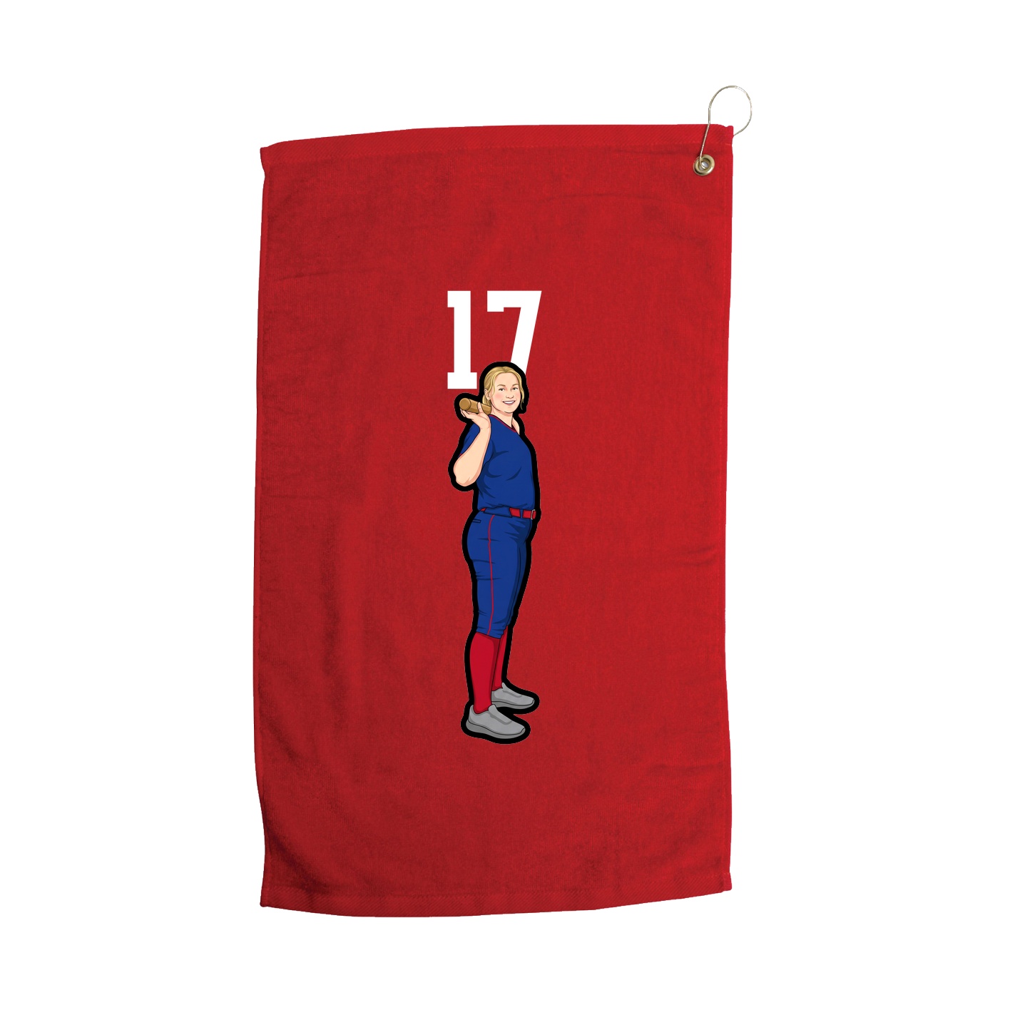 Golf Towel — Number Top in Red