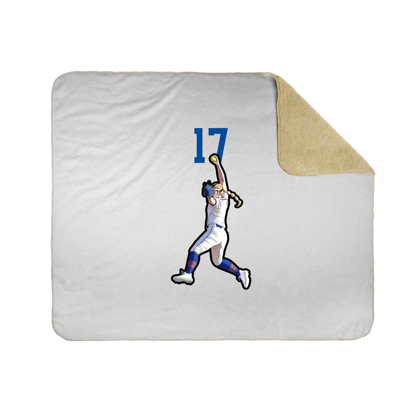 Throw Blanket — Number Top in White