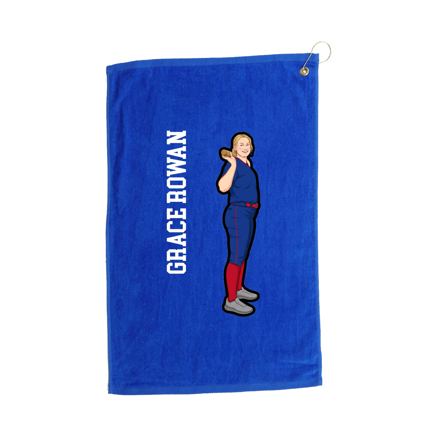 Golf Towel — Name Vertical in Royal