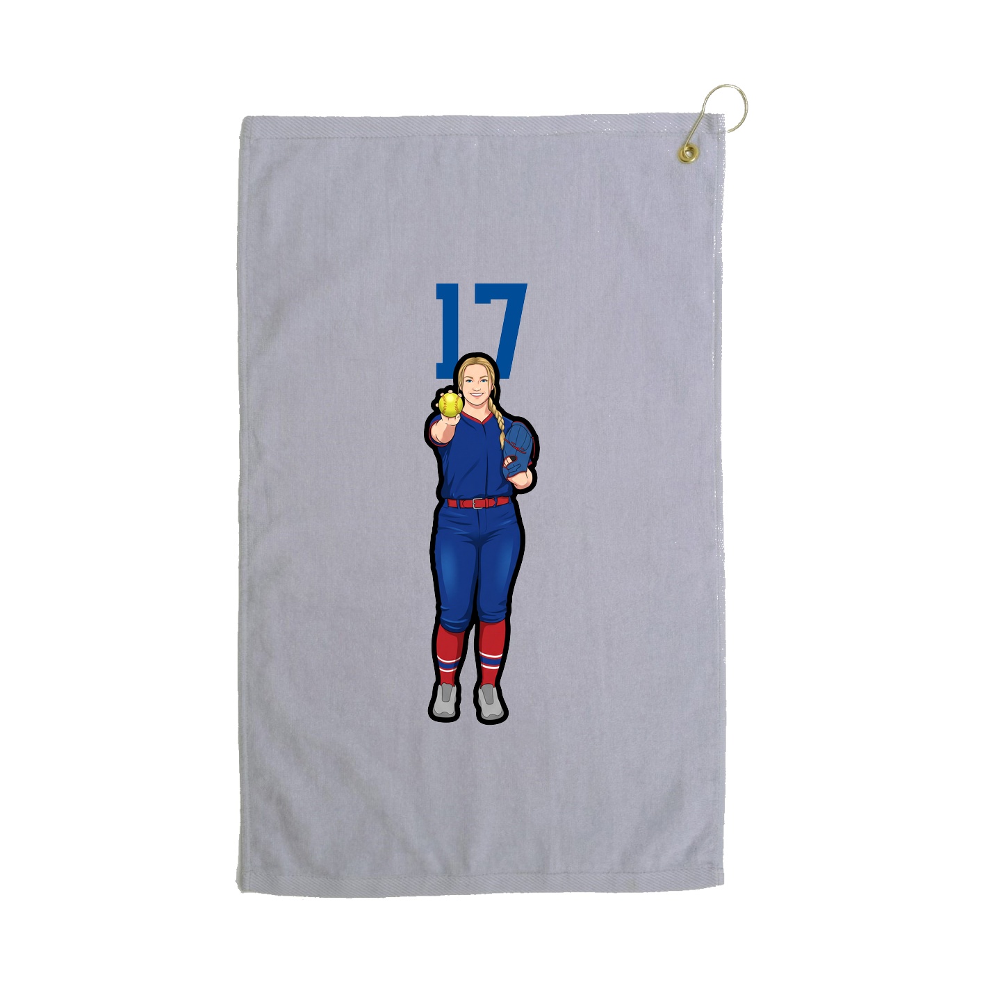 Golf Towel — Number Top in Grey