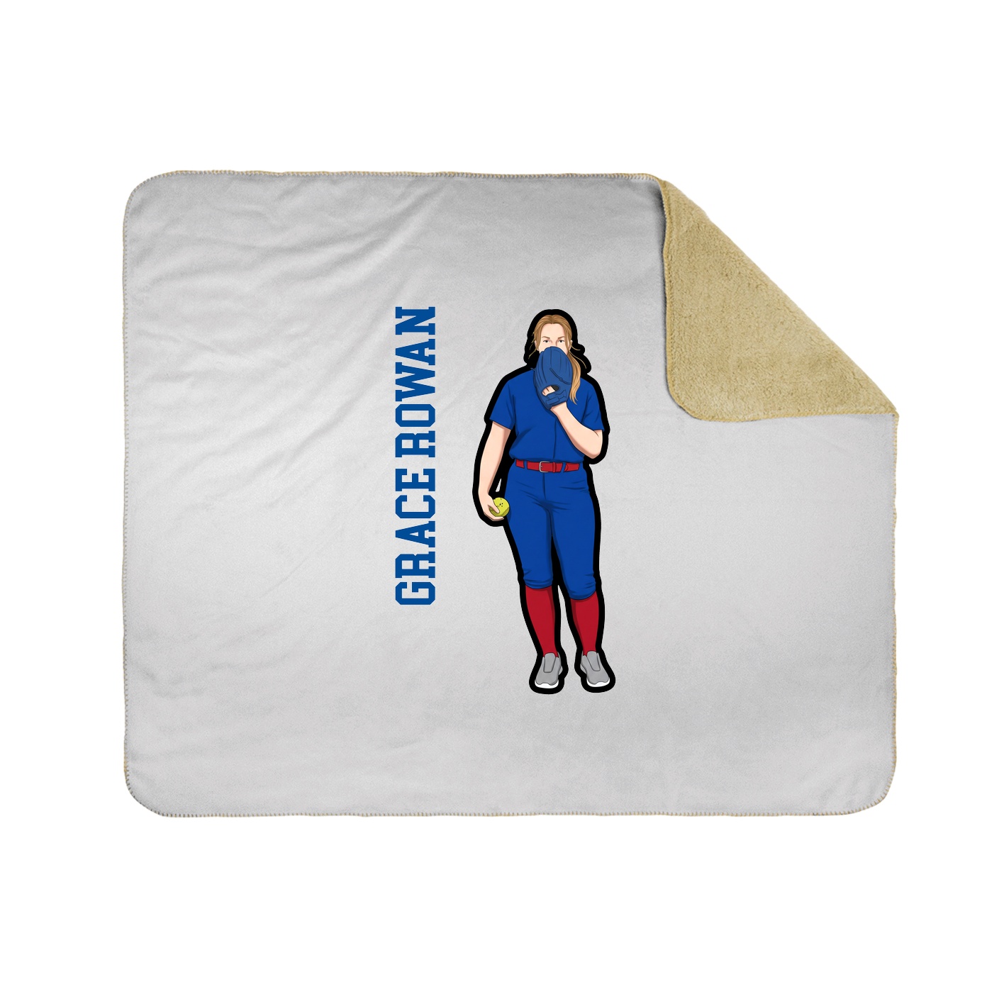 Throw Blanket — Name Vertical in White