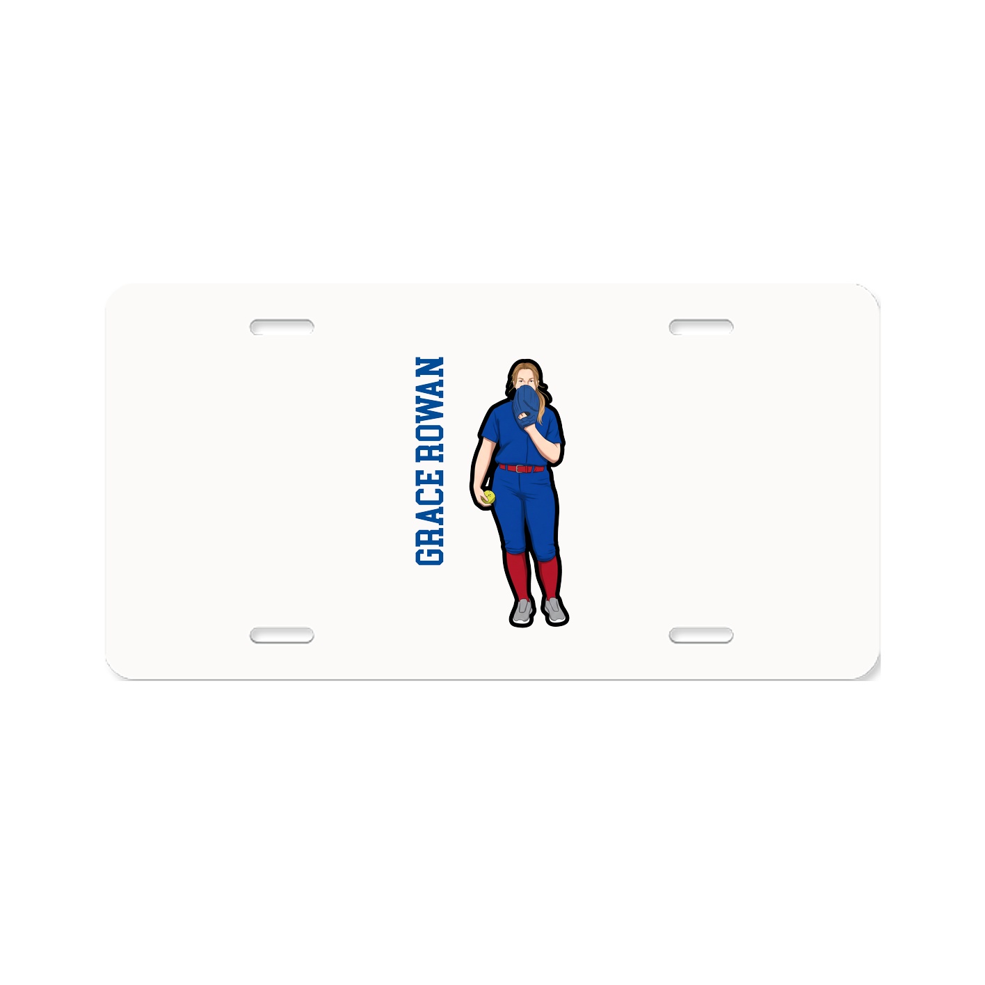 License Plate — Name Vertical in Classic