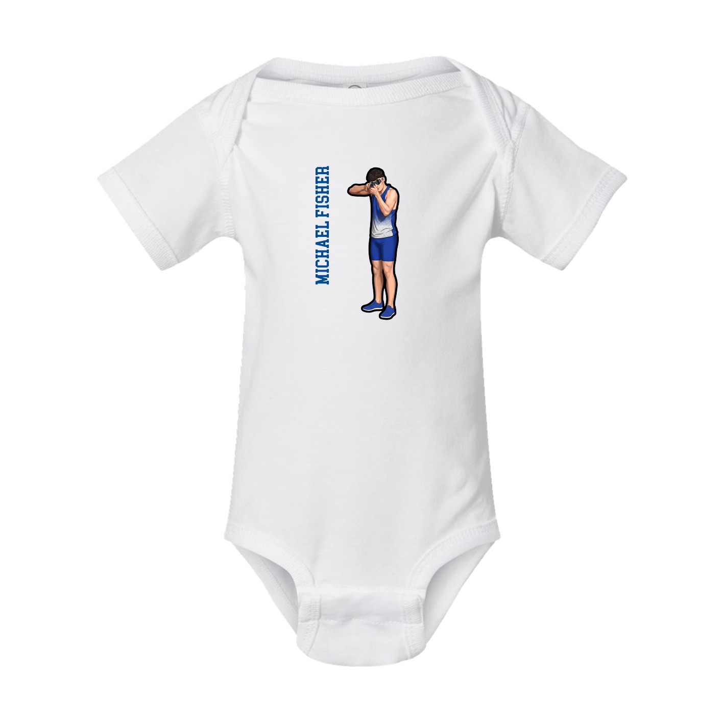 Baby Onesie — Name Vertical in White