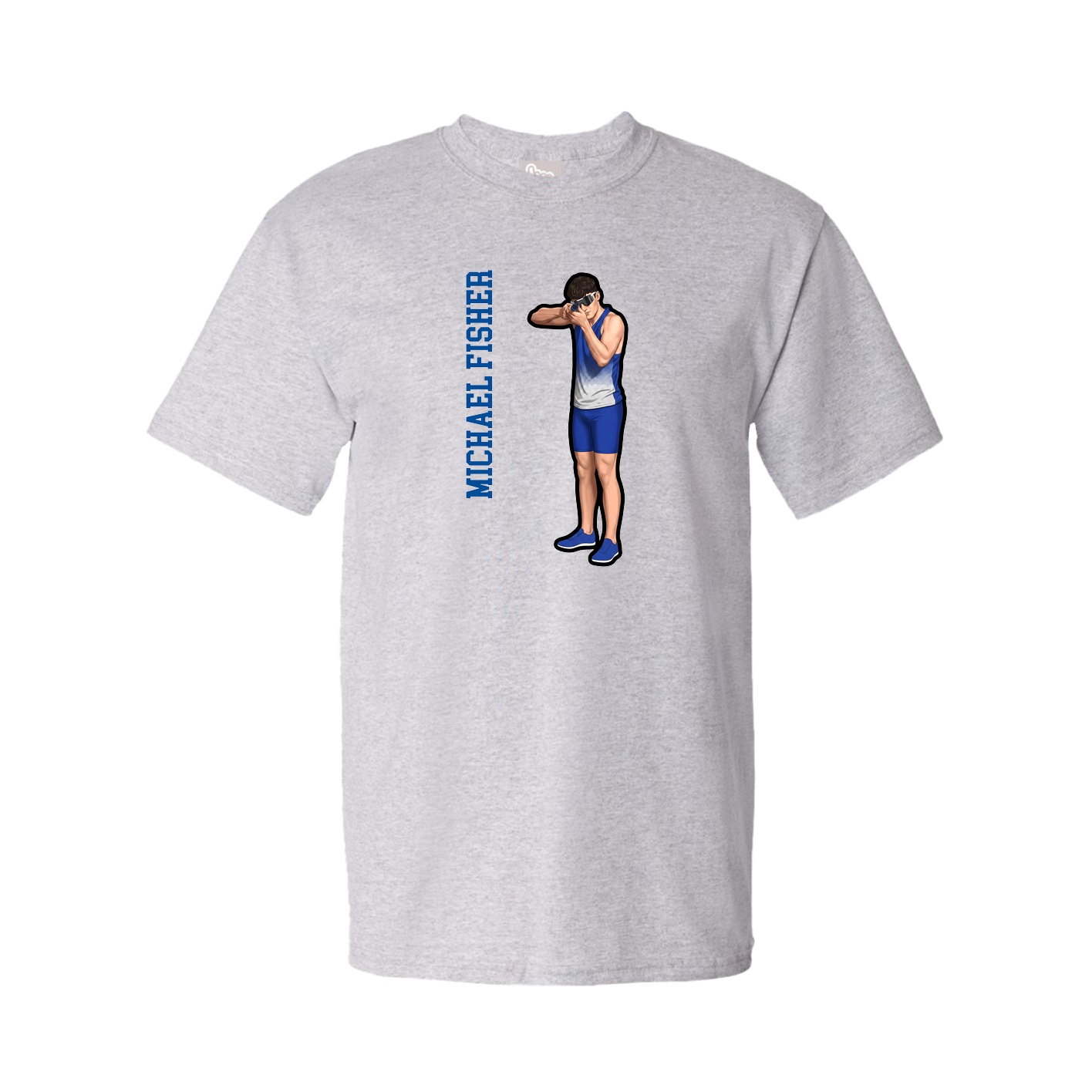 Tee — Name Vertical in Grey