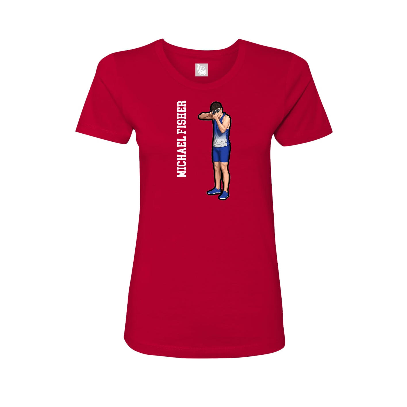 Womens Tee — Name Vertical in Red