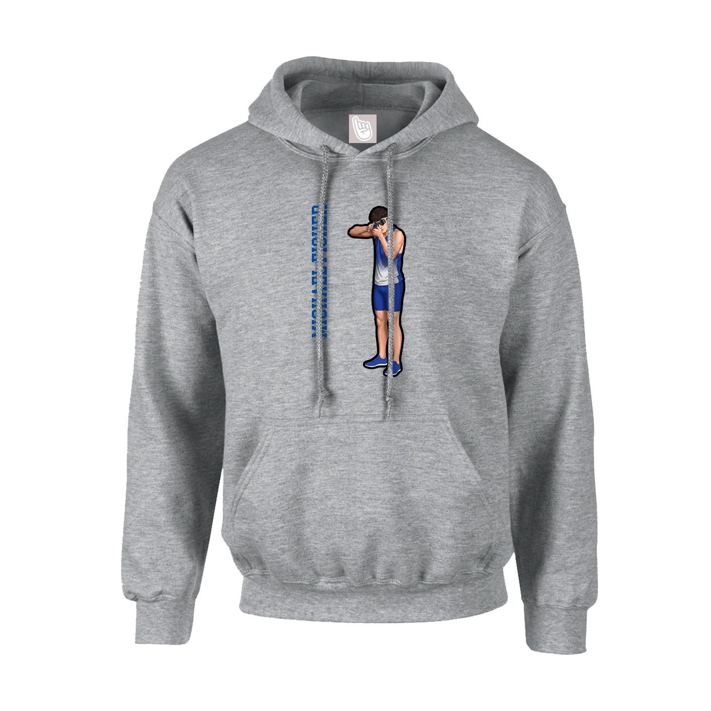 Hoodie — Name Vertical in Grey