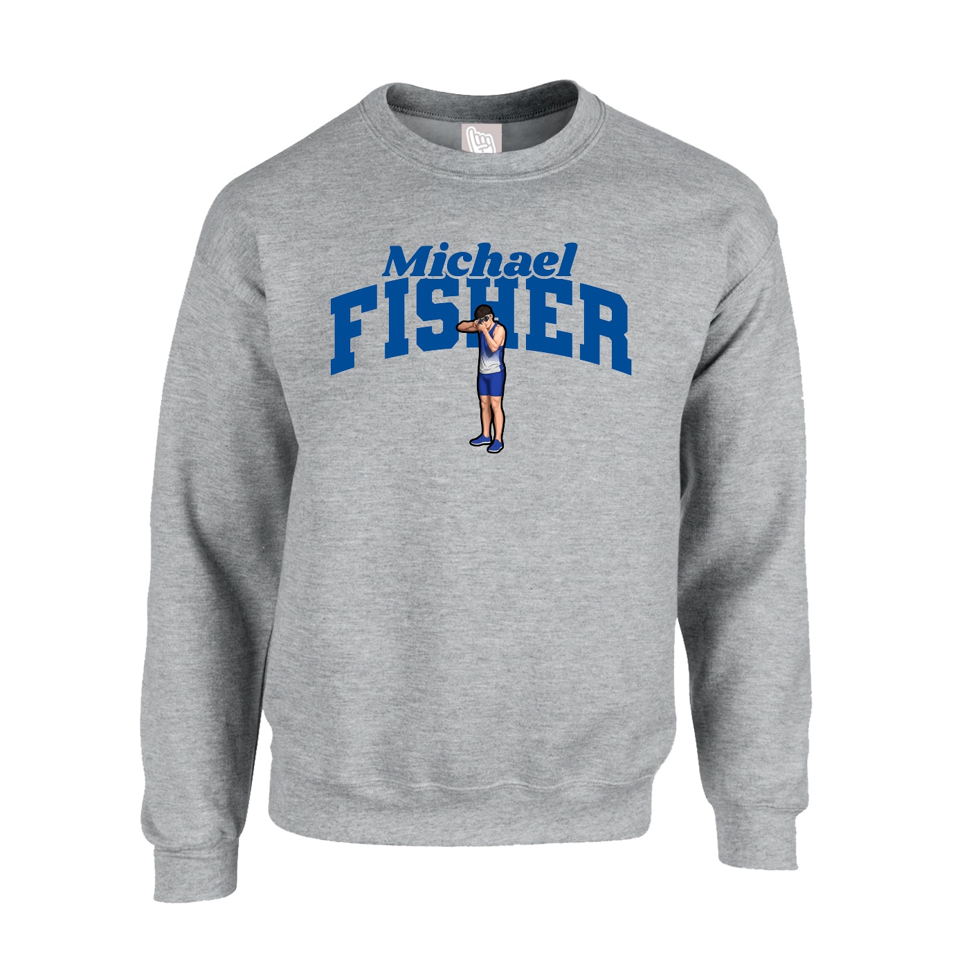 Fleece Crew — Signature Arch in Grey
