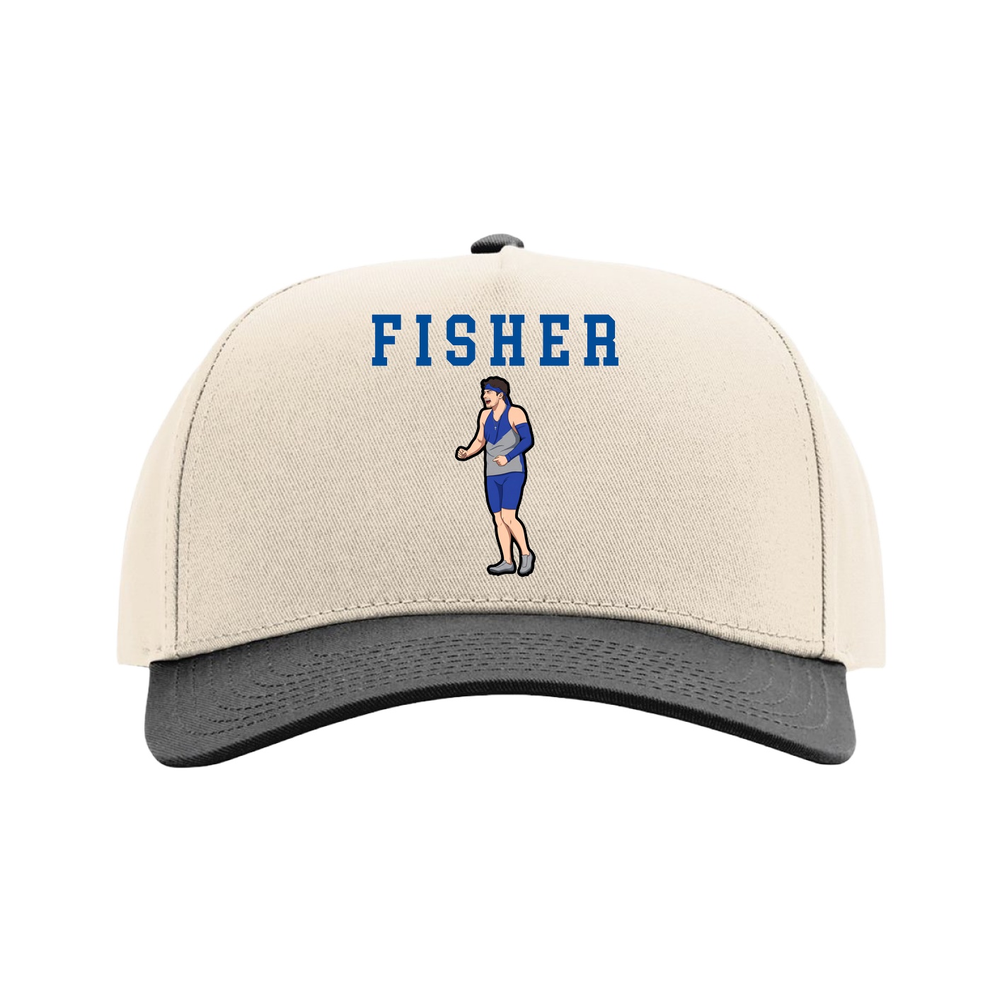 Full Fabric Five-Panel Champ Cap — Shirsey in Cream/Black