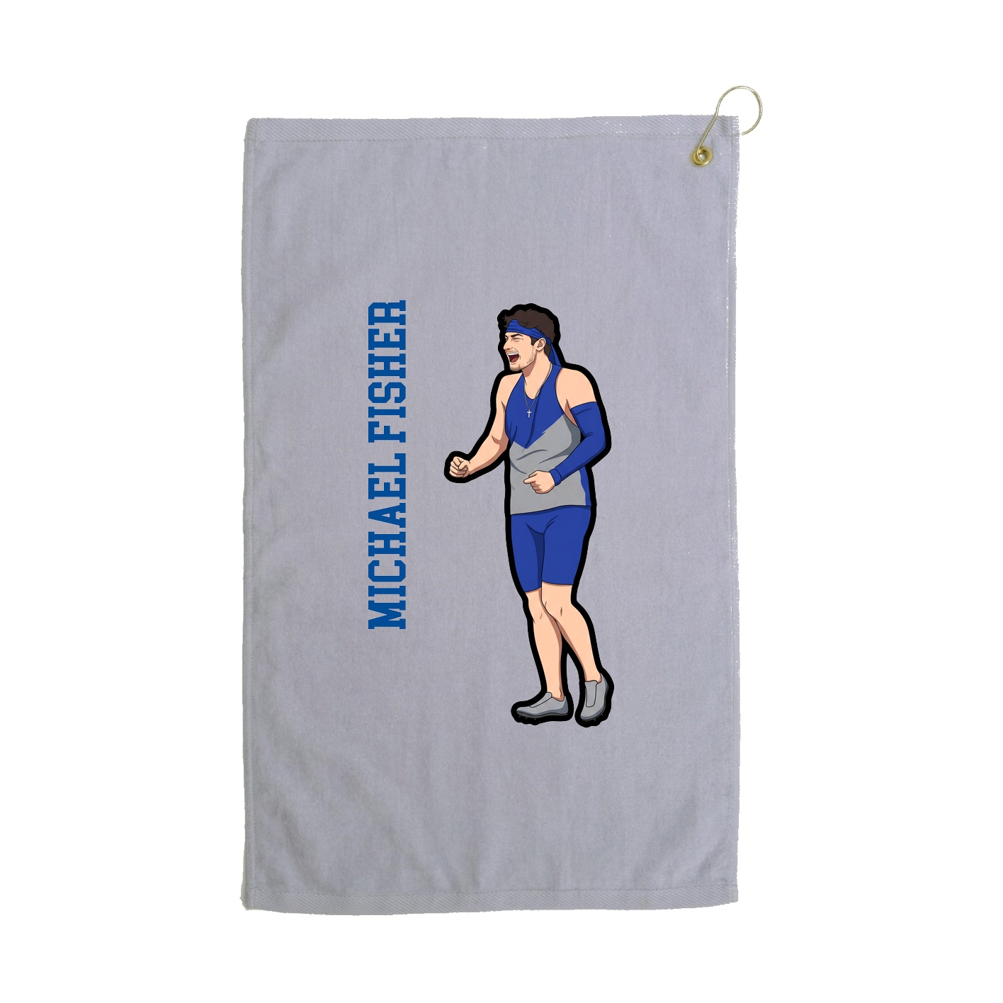 Golf Towel — Name Vertical in Grey