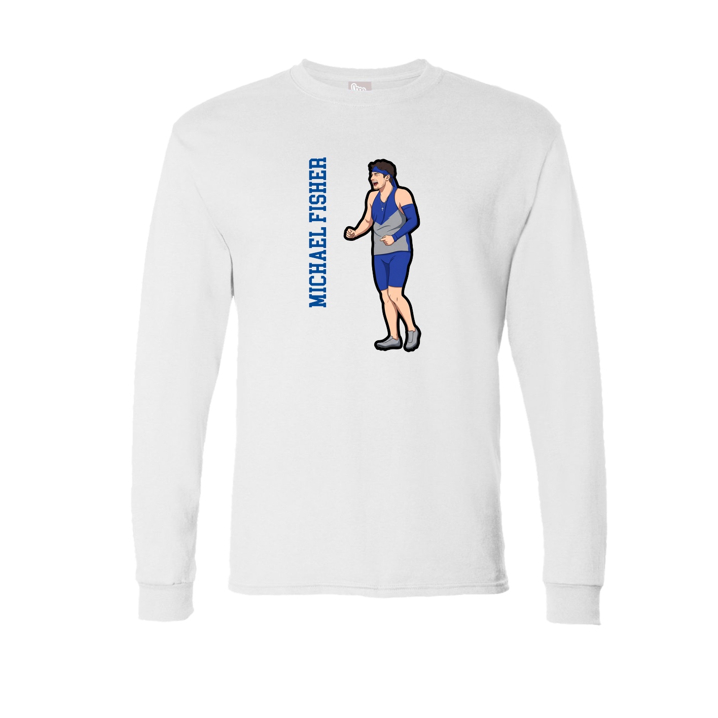 Long Sleeve Tee — Name Vertical in White