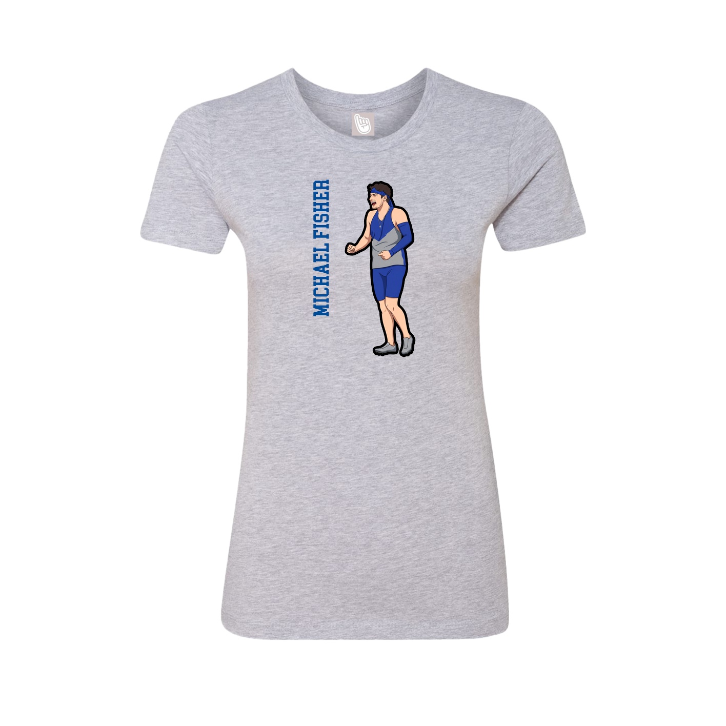 Womens Tee — Name Vertical in Grey