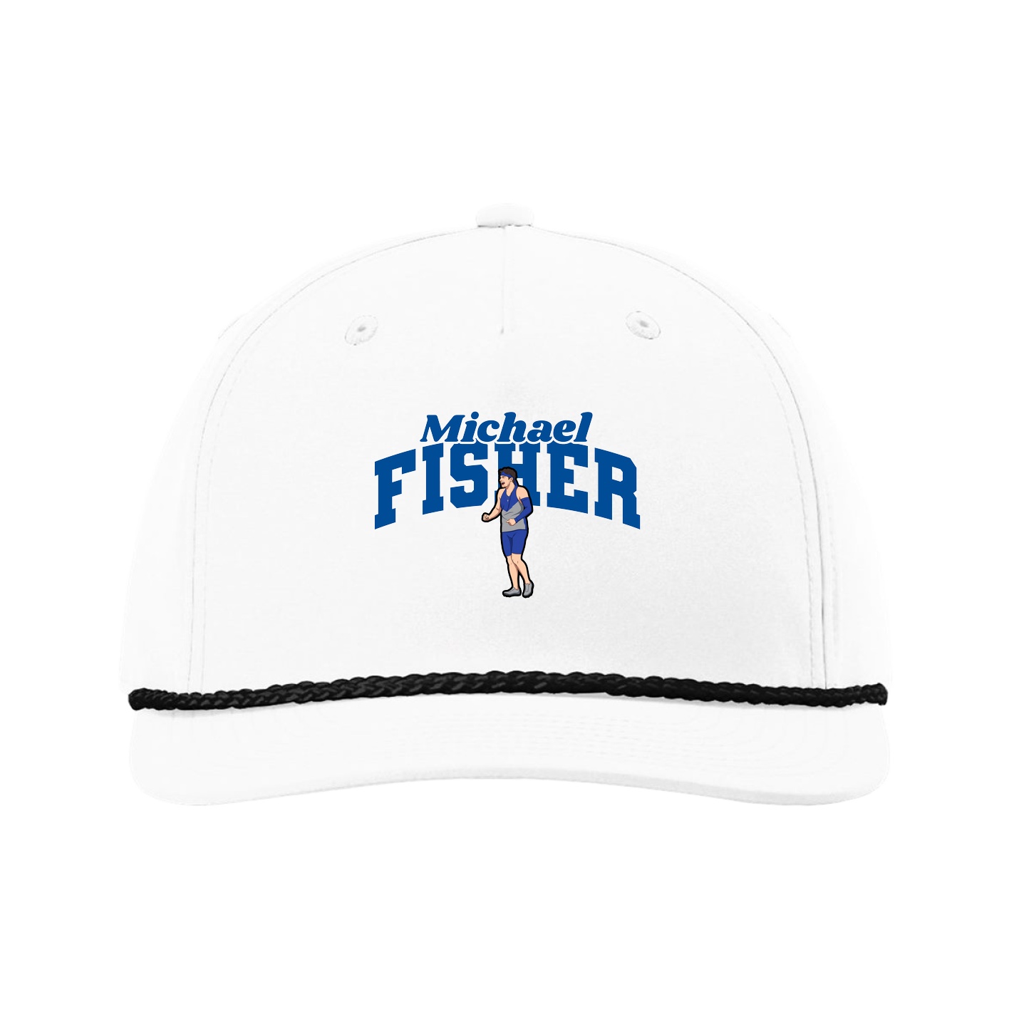 Five-Panel Classic Rope Cap — Signature Arch in White