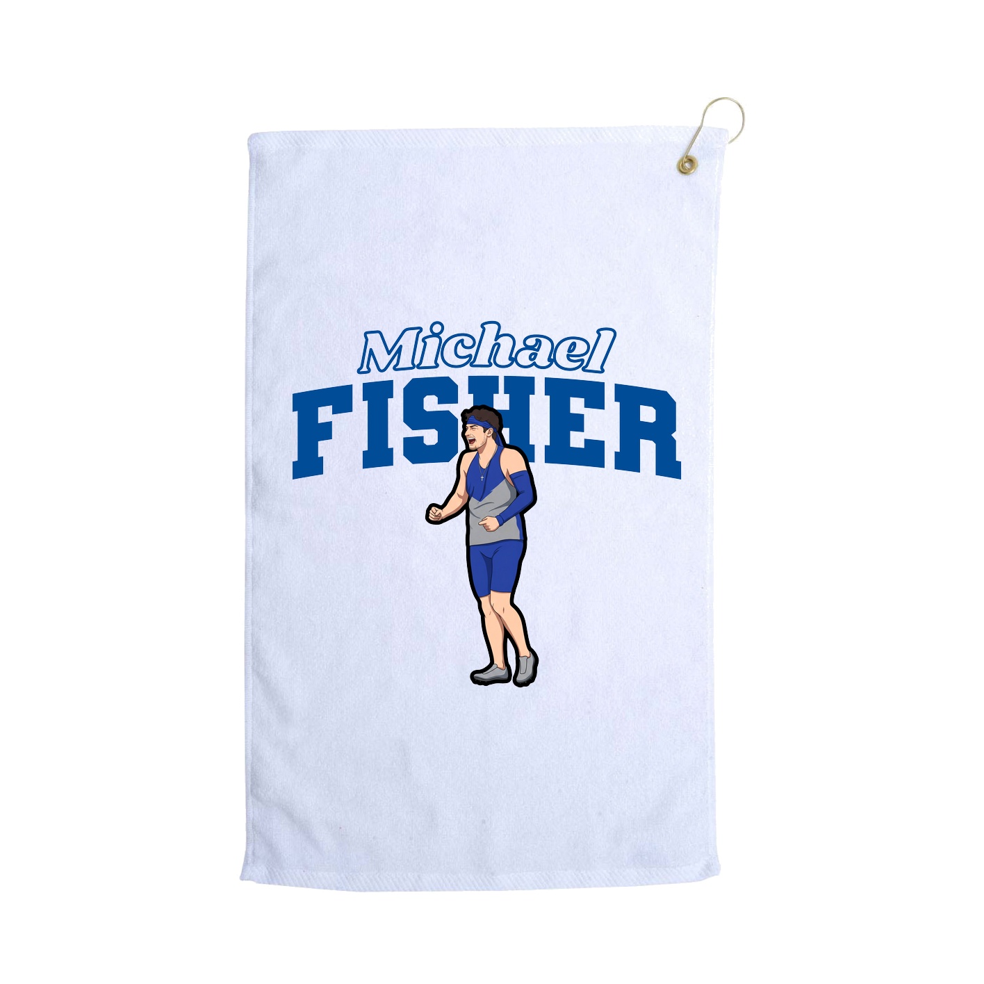 Golf Towel — Name Arch in White