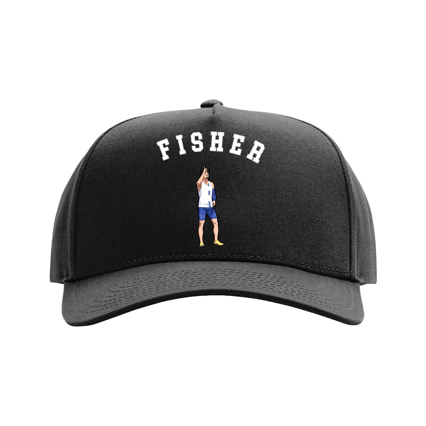 Full Fabric Five-Panel Champ Cap — Shirsey Arch in Black