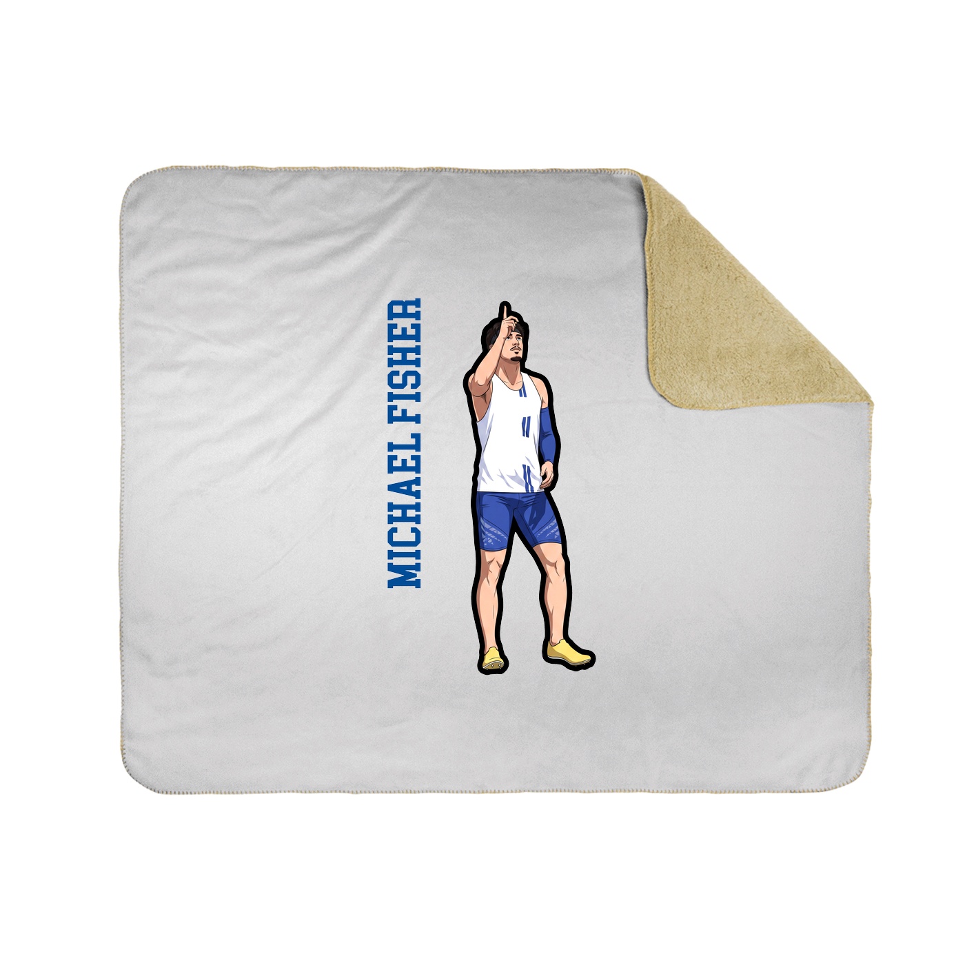 Throw Blanket — Name Vertical in White