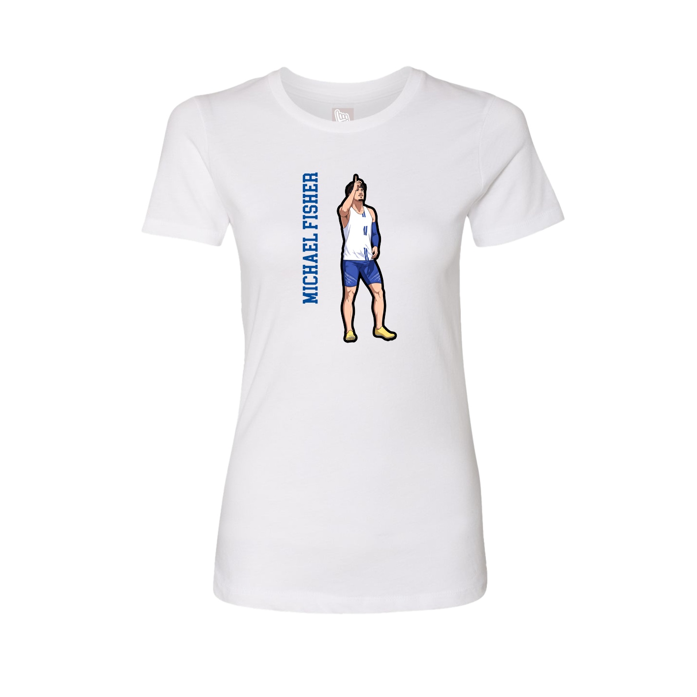 Womens Tee — Name Vertical in White