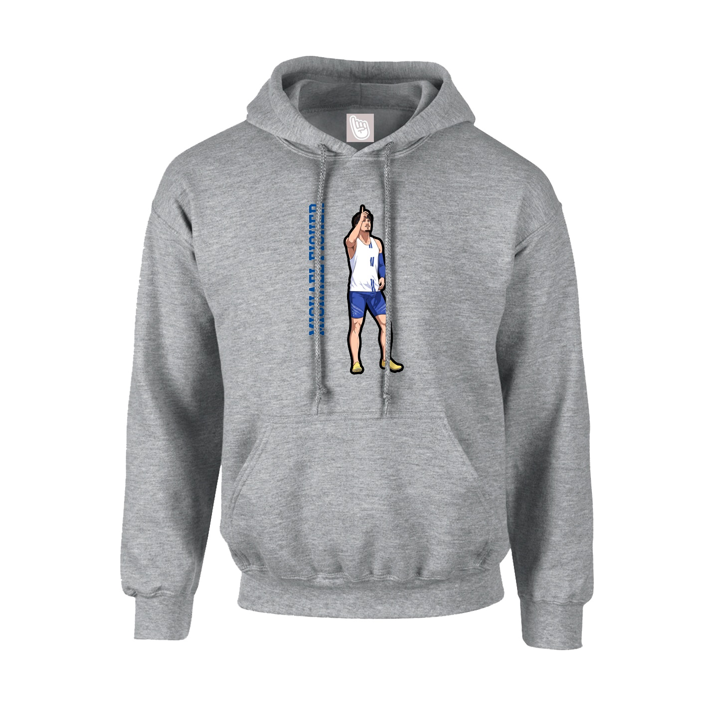 Hoodie — Name Vertical in Grey