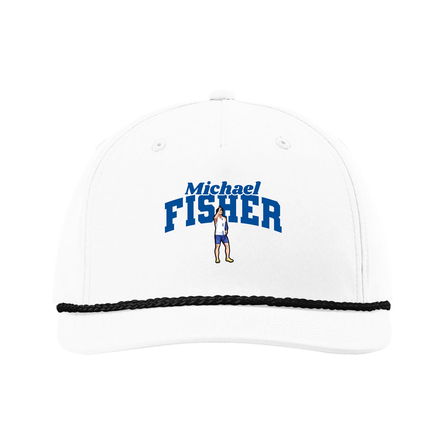 Five-Panel Classic Rope Cap — Signature Arch in White