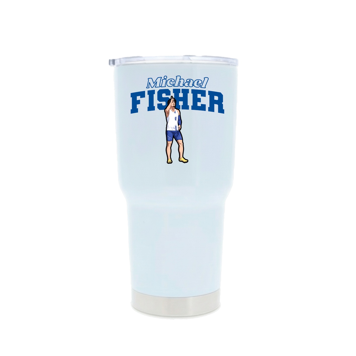 30oz Stainless Steel Tumbler — Name Arch in White