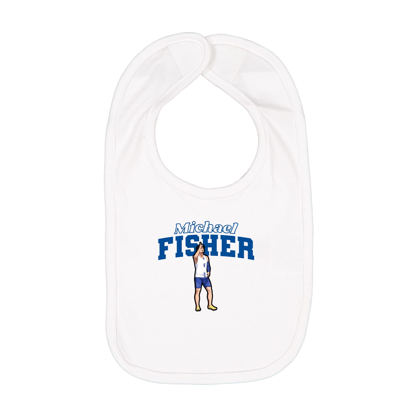 Infant Bib — Name Arch in White