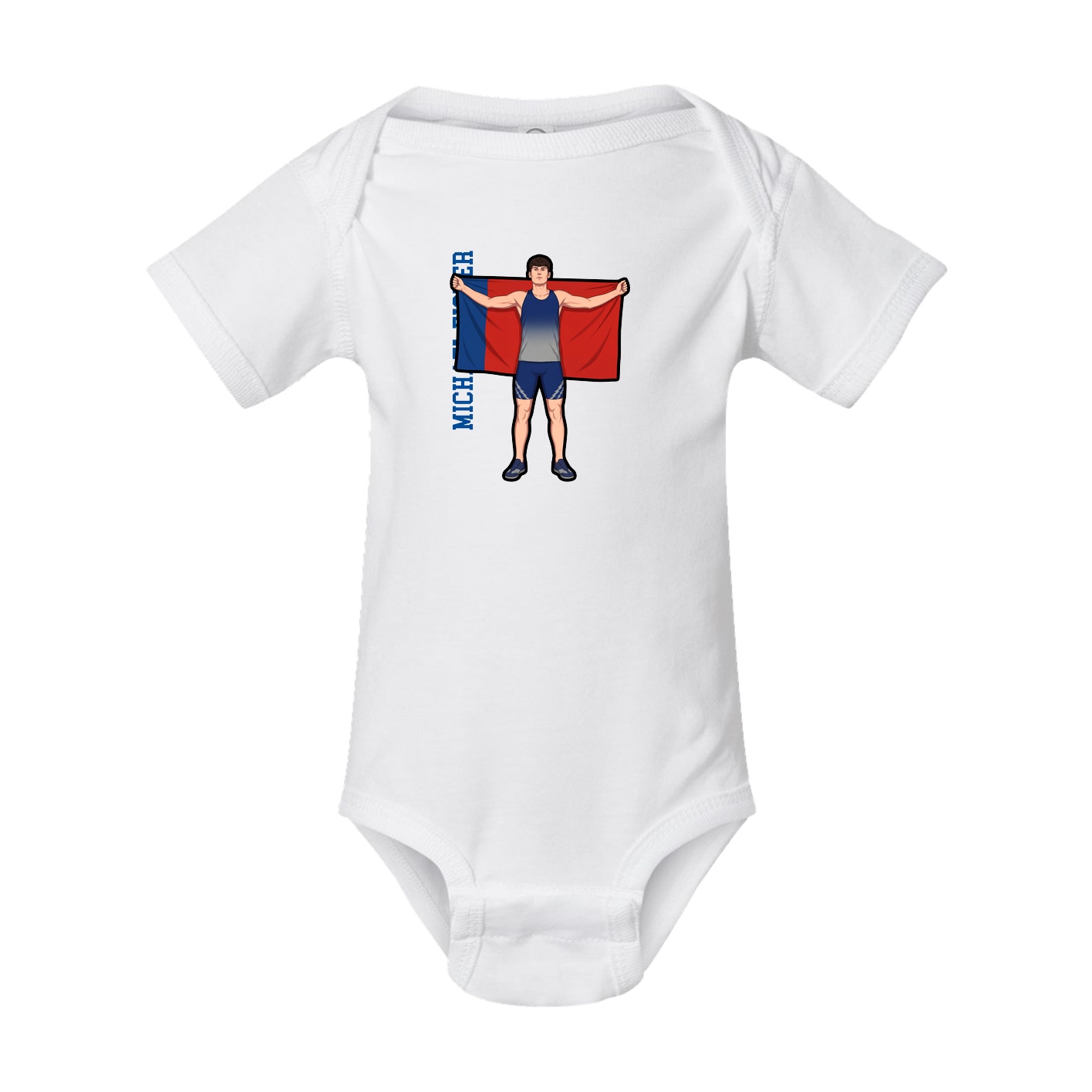 Baby Onesie — Name Vertical in White