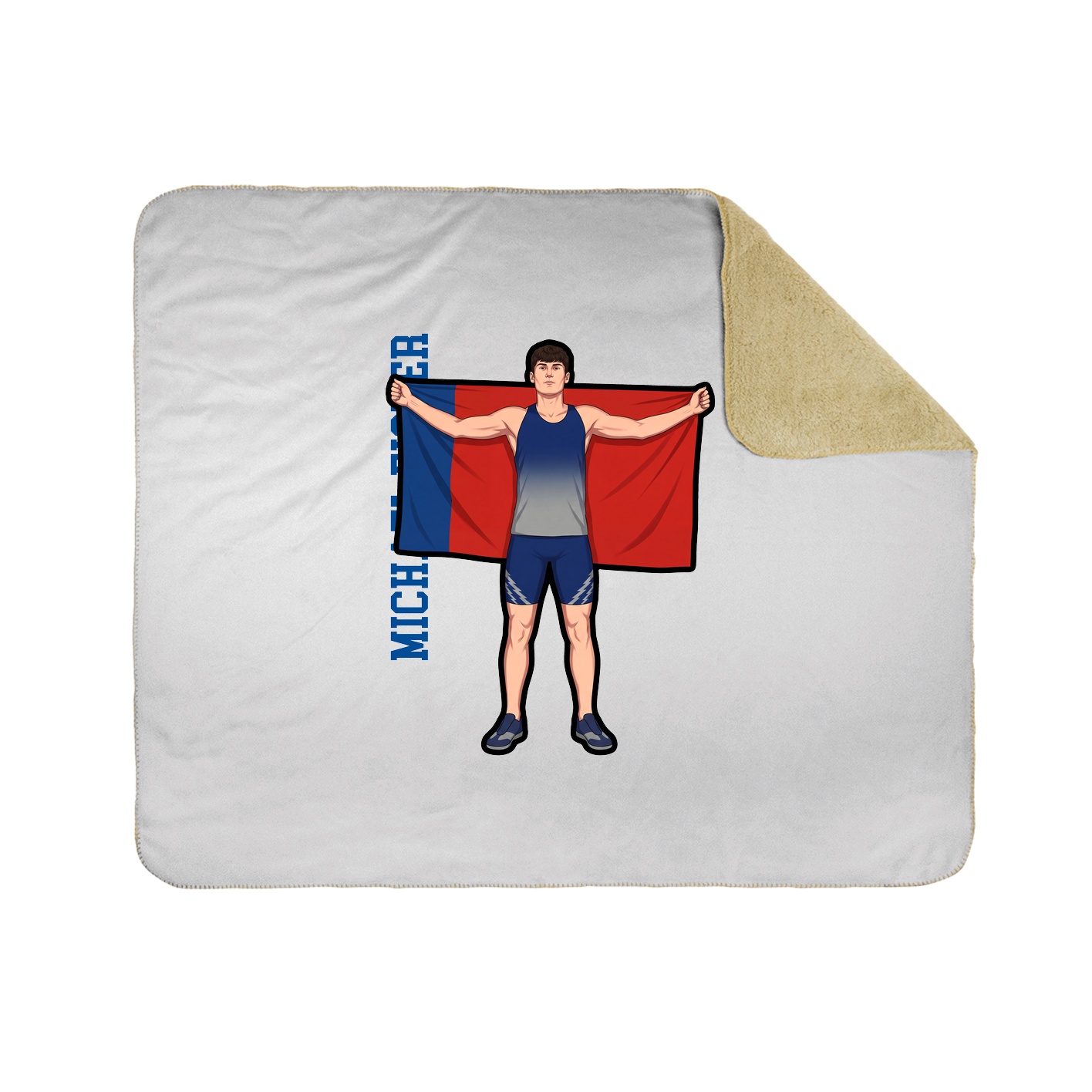 Throw Blanket — Name Vertical in White