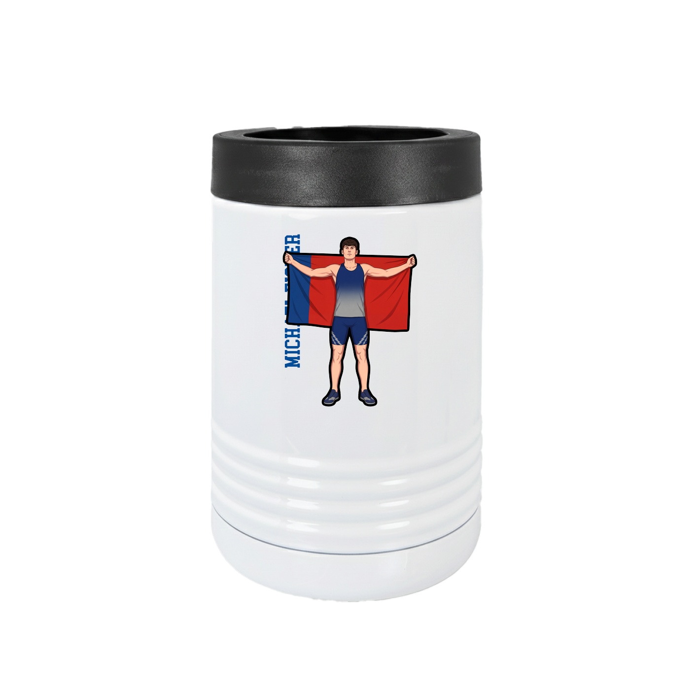 Beverage Holder — Name Vertical in White