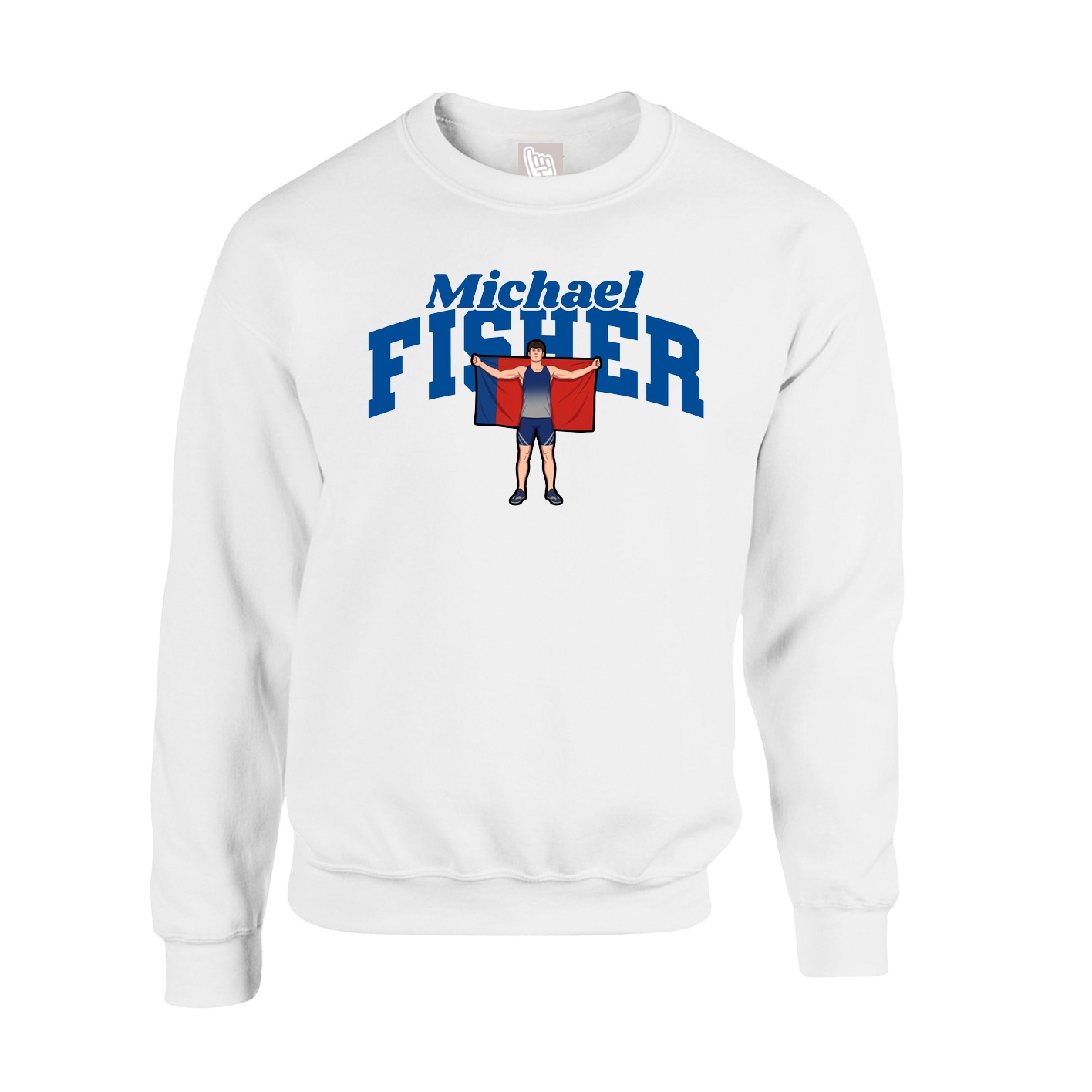 Fleece Crew — Signature Arch in White